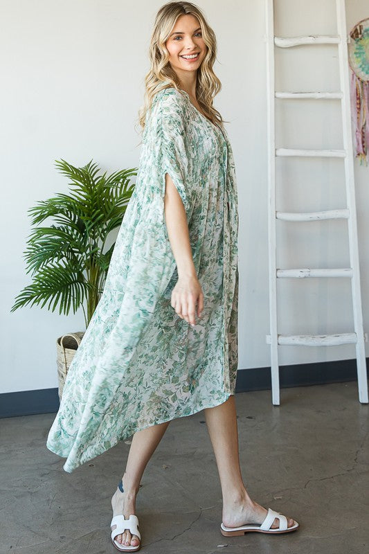 MINERAL WASHED PRINTED DUSTER
