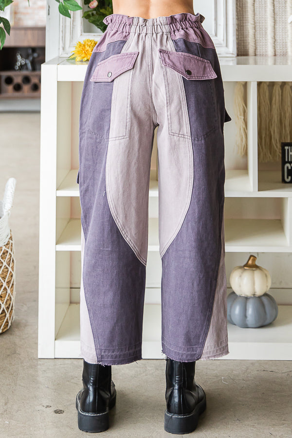 COLORBLOCK MULTI POCKET CARGO PANTS