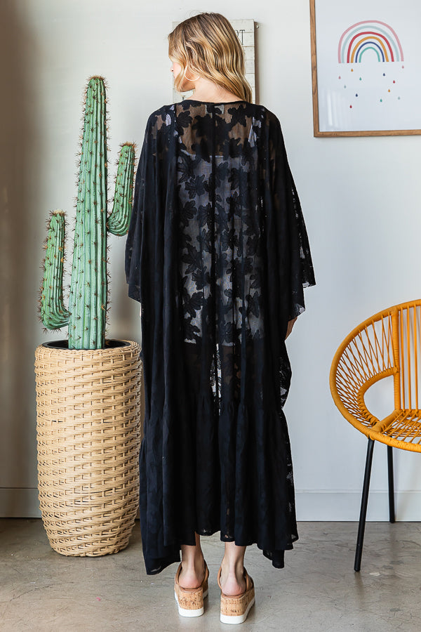 ALL OVER LACE OPEN FRONT KIMONO