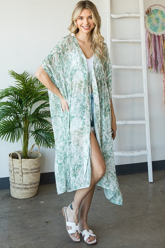 MINERAL WASHED PRINTED DUSTER