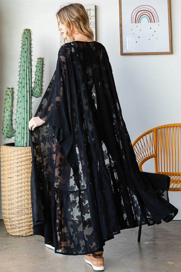 ALL OVER LACE OPEN FRONT KIMONO