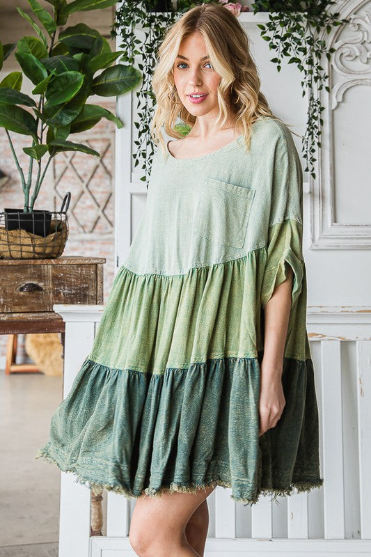 MINERAL WASHED TIERED TOP