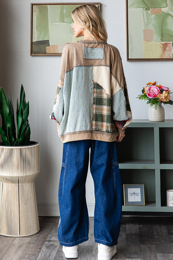 LONG SLEEVE OVERSIZED PULLOVER KNIT TOP