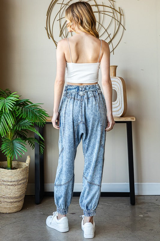WASHED TENCEL BIG POCKET JOGGER PANTS