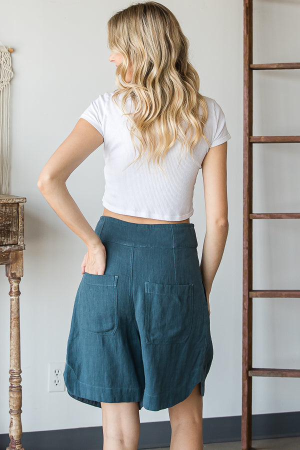 MINERAL WASHED BERMUDA SHORTS
